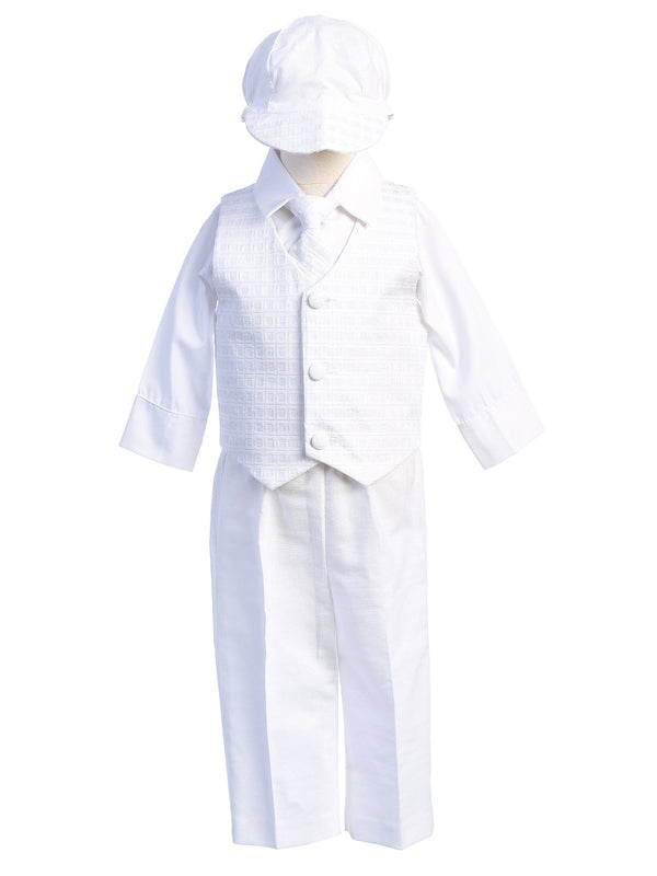 Lito Baby Boys White Plaid Vest Pants Shirt Randall Christening Outfit 0-24M - SophiasStyle.com